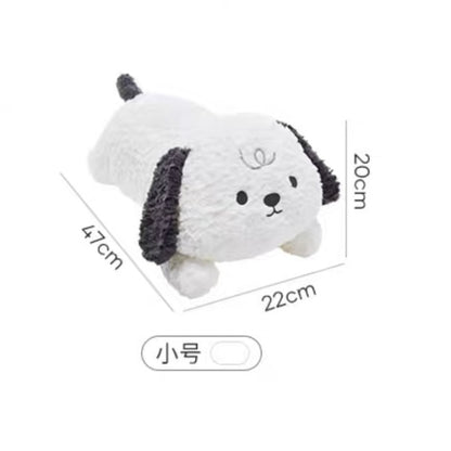 The Green Party Little Dog Plush Doll | Laying Down Doggie White & Black Brown - 47cm 70cm 85cm Plush Doll Children Gift Animal