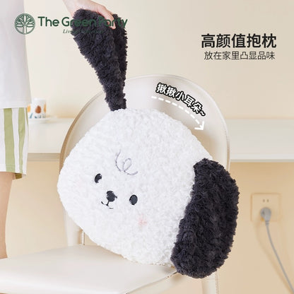 The Green Parrty Little Dog Cushion | Doggie White & Black - Plush Doll Children Gift Animal