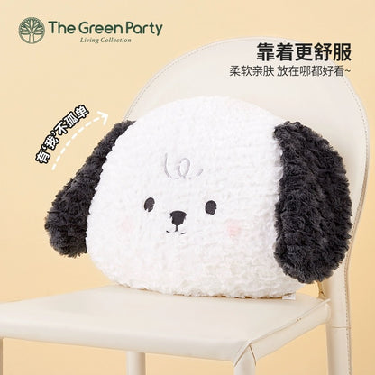 The Green Parrty Little Dog Cushion | Doggie White & Black - Plush Doll Children Gift Animal