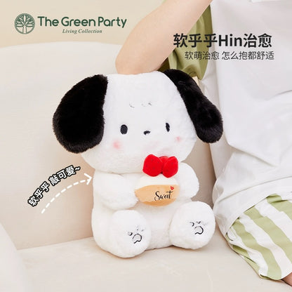 The Green Parrty Little Dog Plush Doll | with Cake White & Black Doggie - 14cm 25cm Plush Doll Children Gift Animal