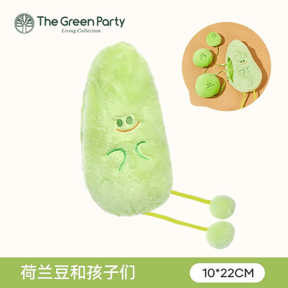 The Green Party Lovely Beans Family | Peanut Melon Seeds Pistachio Peas - Plush Doll Children Gift Animal