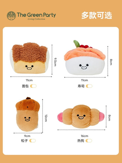 The Green Parrty Lovely Food Family | Breads Sushi Pine Hot Dog - Small Plush Doll Children Gift Animal