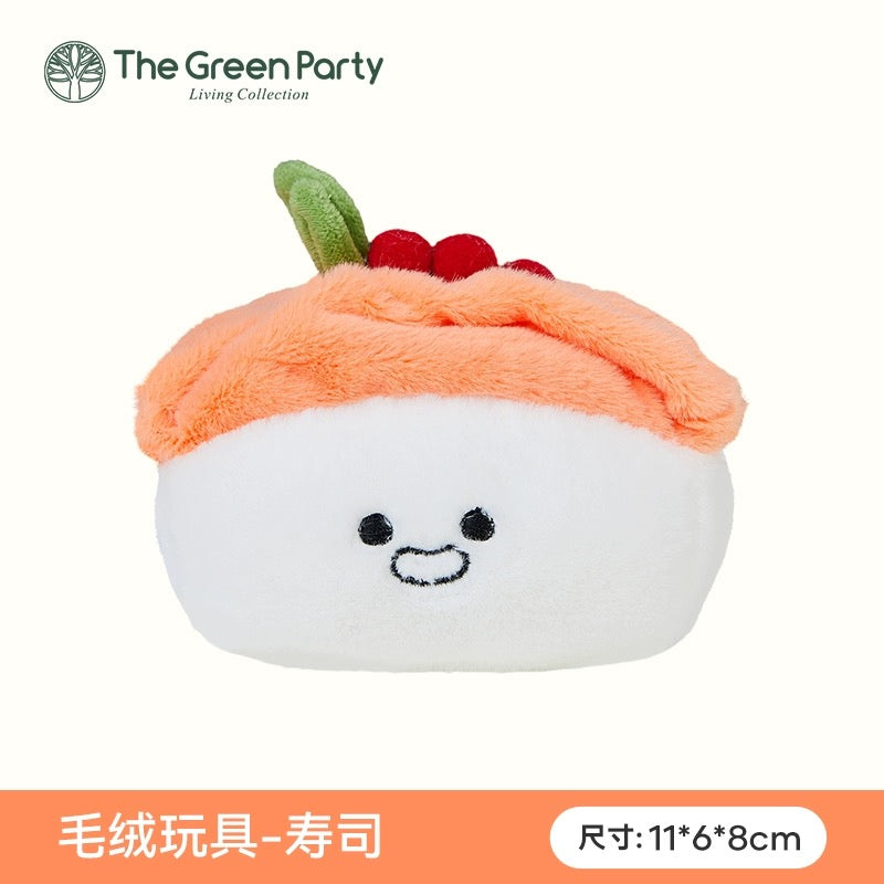 The Green Party Lovely Food Family | Breads Sushi Pine Hot Dog - Small Plush Doll Children Gift Animal