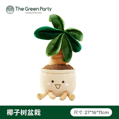 The Green Party Lovely Planets | Cactus Coconut Tree Money Tree - Plush Doll Children Gift Animal