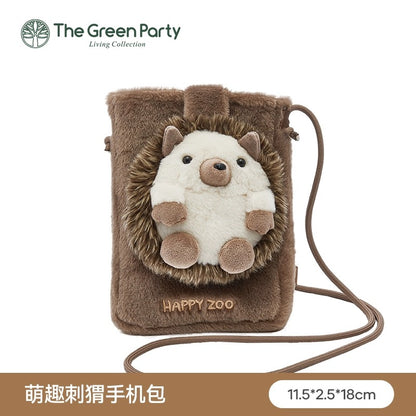 The Green Party Lovely Pet | Hedgehog Keychain Coinbag Bag Pen Bag - Plush Doll Children Gift Animal