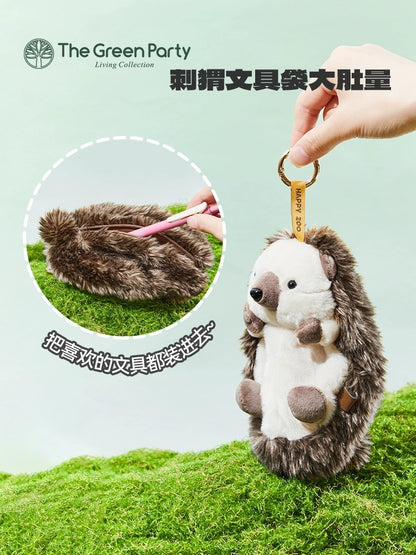 The Green Party Lovely Pet | Hedgehog Keychain Coinbag Bag Pen Bag - Plush Doll Children Gift Animal