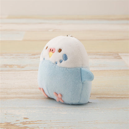 6cm Japan Fatty Mini Plush Birdie Keychain Green Blue Budgie Yellow Grey Cockatiel Children Cute Gift