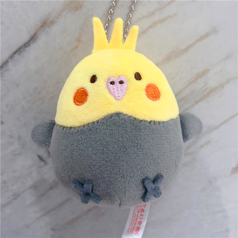  Japan Fatty Mini Plush Birdie Keychain Green Blue Budgie Yellow Grey Cockatiel Children Cute Gift