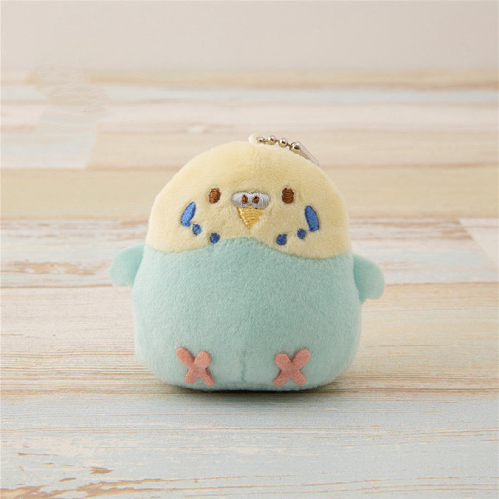 6cm Japan Fatty Mini Plush Birdie Keychain Green Blue Budgie Yellow Grey Cockatiel Children Cute Gift