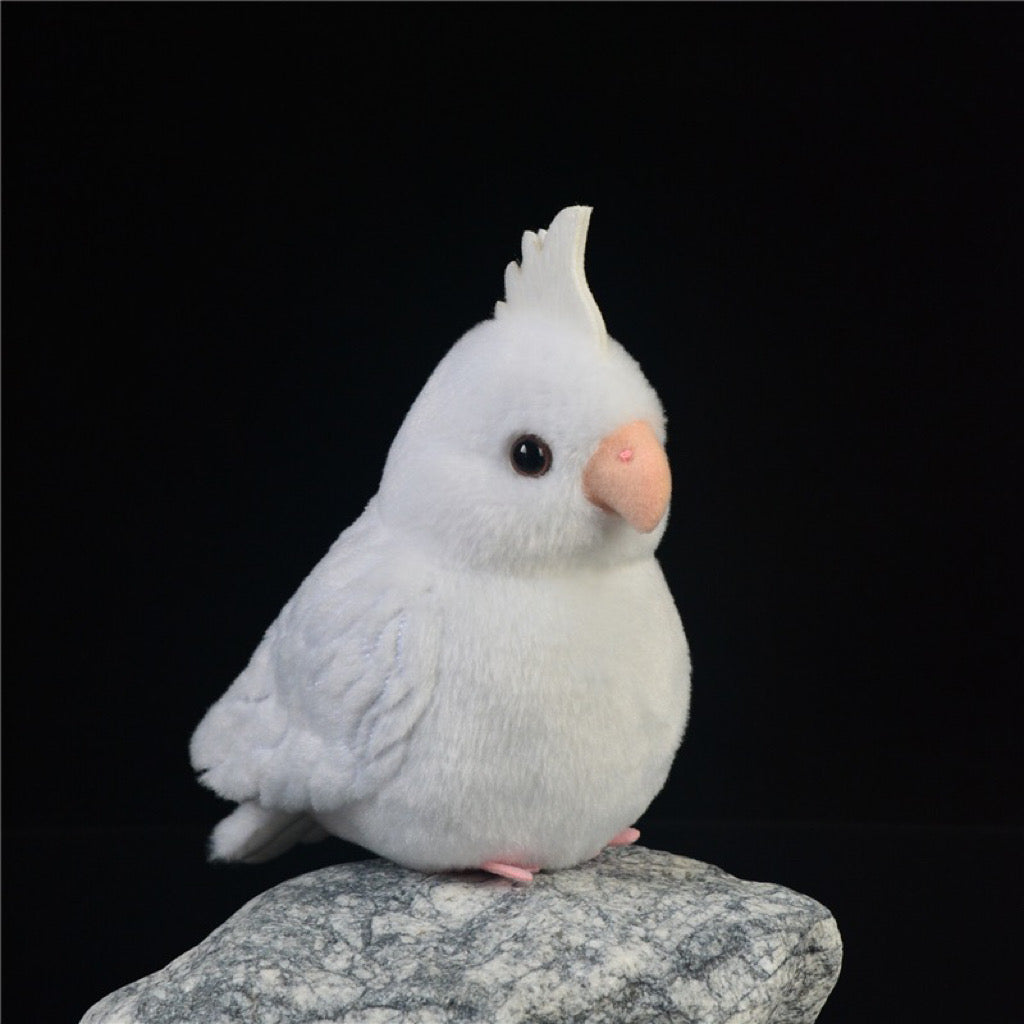 12.5cm Lovely Cockatiel Plush Doll | White Cockatiel - Children Gift Animal Plush Doll