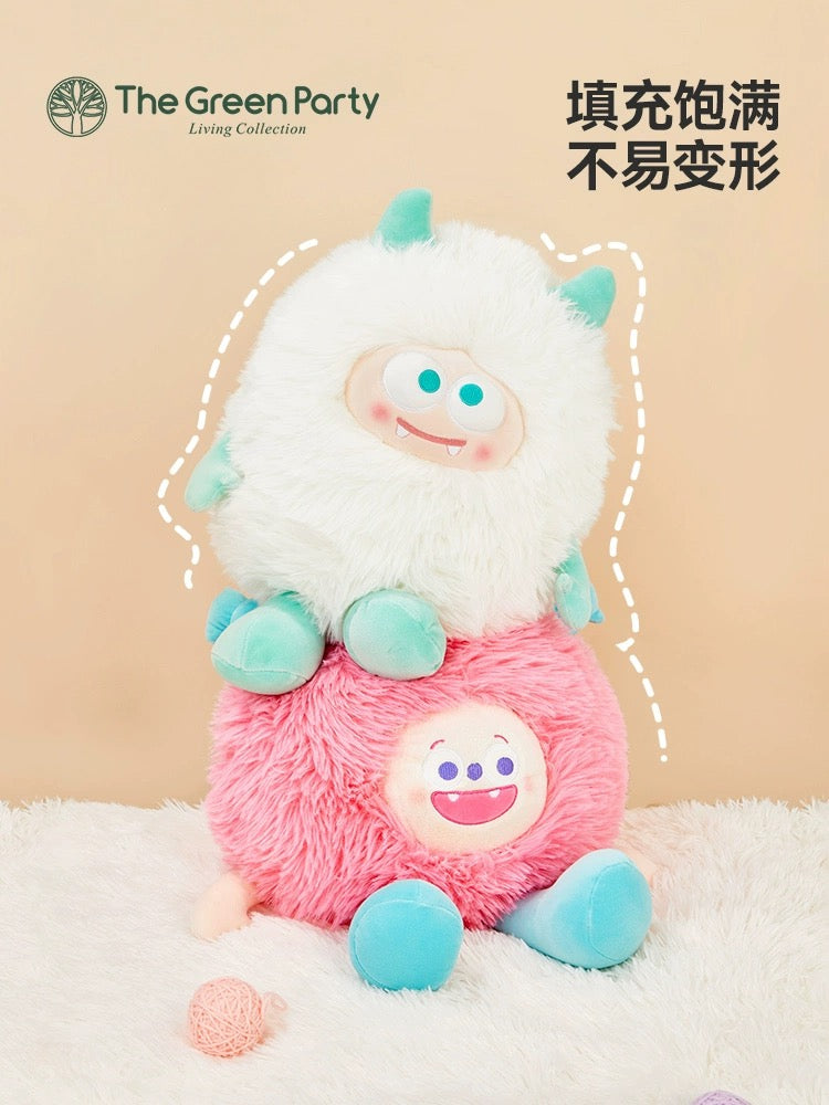 The Green Party Lovely Furry Monster Plush Doll | Purple White Pink Green can change face- 30-35cm Children Gift Animal mini Plush Doll Keychain Plush Doll