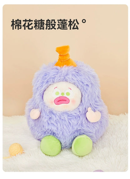 The Green Party Lovely Furry Monster Plush Doll | Purple White Pink Green can change face- 30-35cm Children Gift Animal Plush Doll