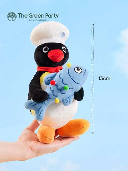 The Green Party Little Penguin Pingu | with fish - 25cm Children Gift Animal Plush Doll