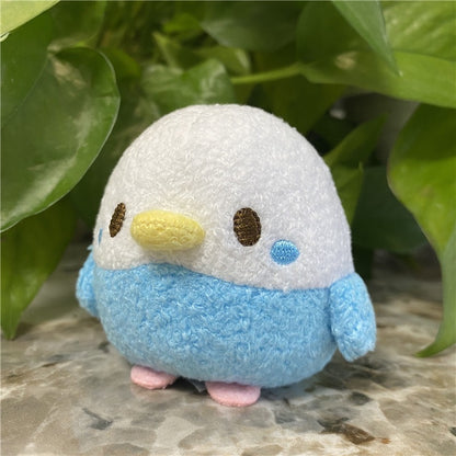 6.5cm Japan Plush Keychain Blue Green Budgie Yellow Grey Cockatiel Blue Fisher Lovebird Java Sparrow Lovely Parrot Birdie Gift