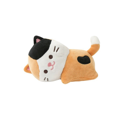 Mochi Town Lovely Animal Warm Hand Plush Doll | Laying Down Calico Cat Dog - Mini Plush Doll Children Gift Animal