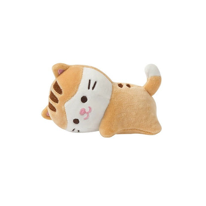 Mochi Town Lovely Animal Warm Hand Plush Doll | Laying Down Calico Cat Dog - Mini Plush Doll Children Gift Animal