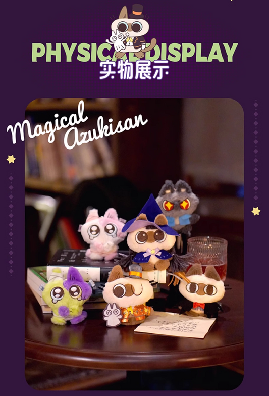 Azukisan's Daily life | Magical Azukisan Magnet Cotton Keychain - Kawaii Items Siamese Cat Xiaodouni Toy Collection Blind Box