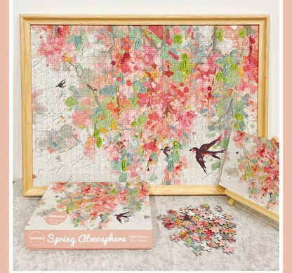 SOULPUZZ 1000 Pieces Puzzle | Spring Atmosphere - Flower with Birds Shining Puzzle Difficulty Decompression Couples Trendy Gifts Home Decoration