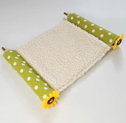 Handmade Sunflower Canvas Hammock for Parrot Bird Toys Organic Bird Cages Accessories Lovebird Budgie Pacific Parrotlet Small Animal