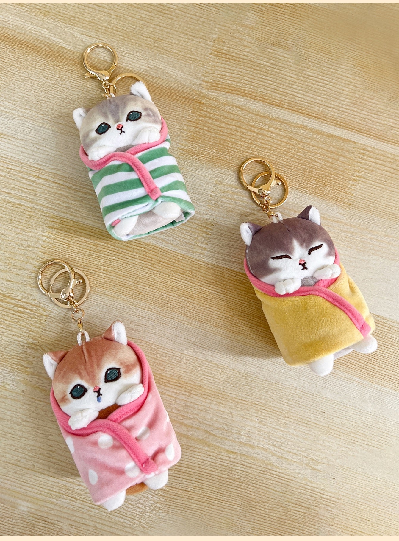 Japan Artist Mofusand Cat Neko Blanket 10cm - Mascot Plush Doll Keychain