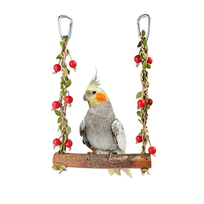  Forest Style Cherry Swings Natural Tree Branch Parrot Bird Toys Organic Bird Cages Accessories Lovebird Budgie Pacific Parrotlet