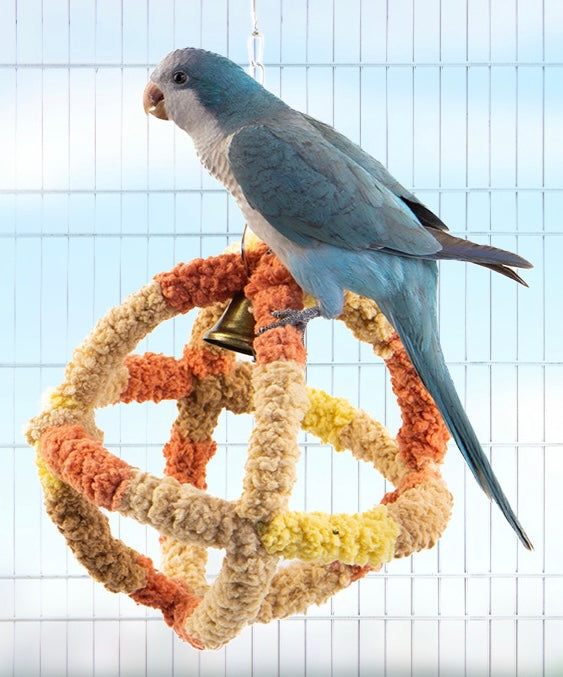 17x17cm Yarn Knitting Hanging Ball Swings with Bell Small Medium Parrot Birdie Toy Bird Cages Accessories Lovebird Budgie Parrotlet Conure