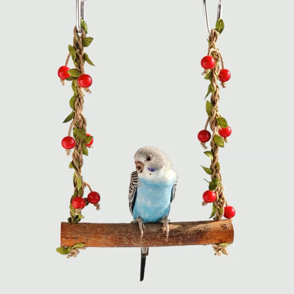  Forest Style Cherry Swings Natural Tree Branch Parrot Bird Toys Organic Bird Cages Accessories Lovebird Budgie Pacific Parrotlet