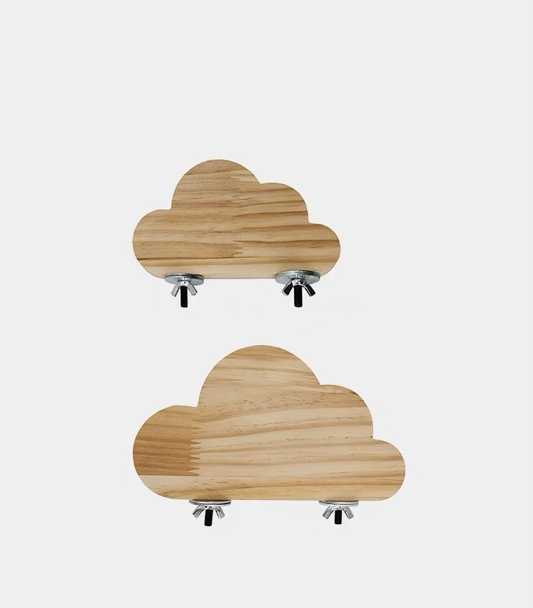 15cm Long Cute Style Small Big Cloud Platform Natural Wooden Parrot Birdie Toy for Small Medium Parrot