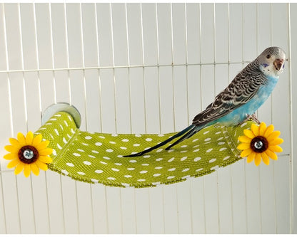 15x22cm Handmade Sunflower Canvas Hammock for Parrot Bird Toys Organic Bird Cages Accessories Lovebird Budgie Pacific Parrotlet Small Animal