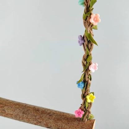 15x22cm Fairy Forest Style Flowers Swings Natural Tree Branch Parrot Bird Toys Bird Cages Accessories Lovebird Budgie Pacific Parrotlet