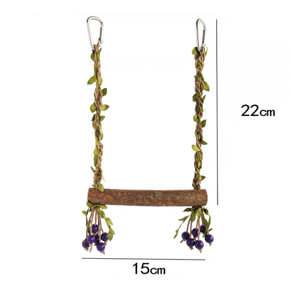 15x22cm Forest Style Berries Swings Natural Tree Branch Parrot Bird Toys Organic Bird Cages Accessories Lovebird Budgie Pacific Parrotlet