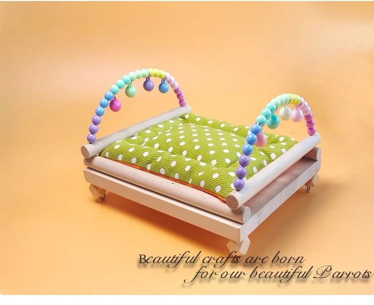 Handmade Rainbow Bed for Parrot Bird Toys Organic Bird Cages Accessories Lovebird Budgie Pacific Parrotlet Small Animals