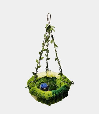 31x16cm Green Yarn Knitting Hanging Basket for Small and Medium Parrot Birdie Toy Bird Cages Accessories Lovebird Budgie Pacific Parrotlet