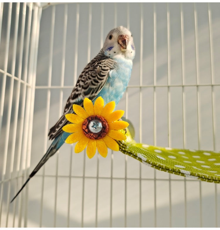 Handmade Sunflower Canvas Hammock for Parrot Bird Toys Organic Bird Cages Accessories Lovebird Budgie Pacific Parrotlet Small Animal