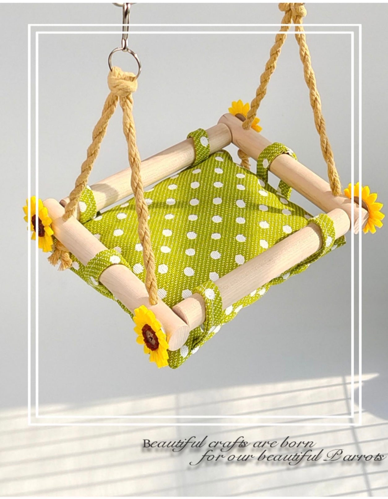 15x19cm Handmade Sunflower Bed Hammock for Parrot Bird Toys Organic Bird Cages Accessories Lovebird Budgie Pacific Parrotlet Small Animals