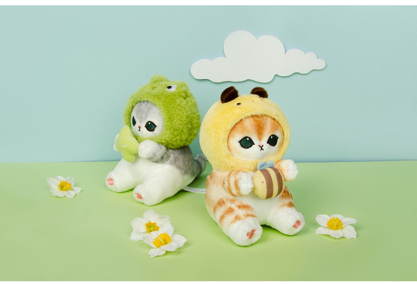 Japan Artist Mofusand Cat Neko | Honey Bee Lucky Frog Strawberry - 17cm Mascot Plush Doll