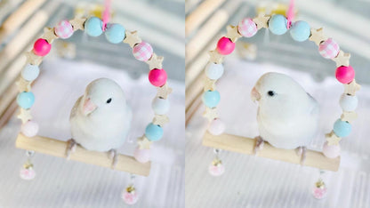 Wooden Swings Handmade Bird Toys Organic Bird Cages Accessories 