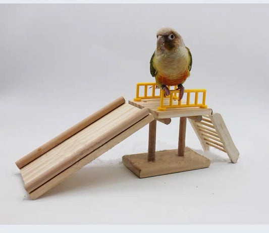 Parrot Wooden Slide for Small and Medium Size Bird Parrot Intelligence Training Toy 