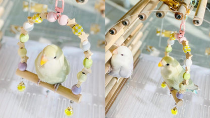 Wooden Swings Handmade Bird Toys Organic Bird Cages Accessories 