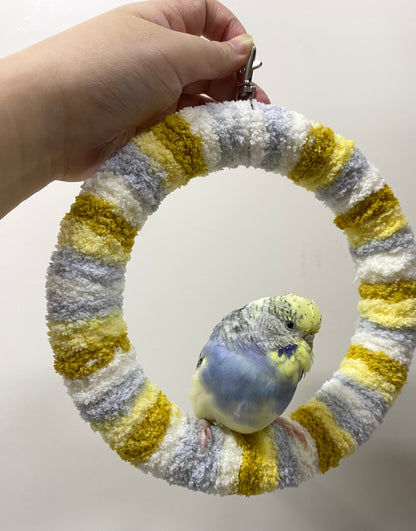 +Handmade+17.5cm Autumn Light Yarn Knitting Ring Swings Parrot Birdie Toy