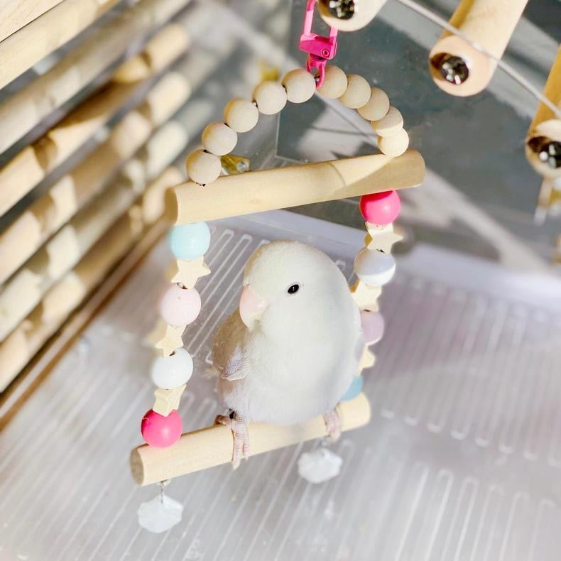 Wooden Swings Handmade Bird Toys Organic Bird Cages Accessories 