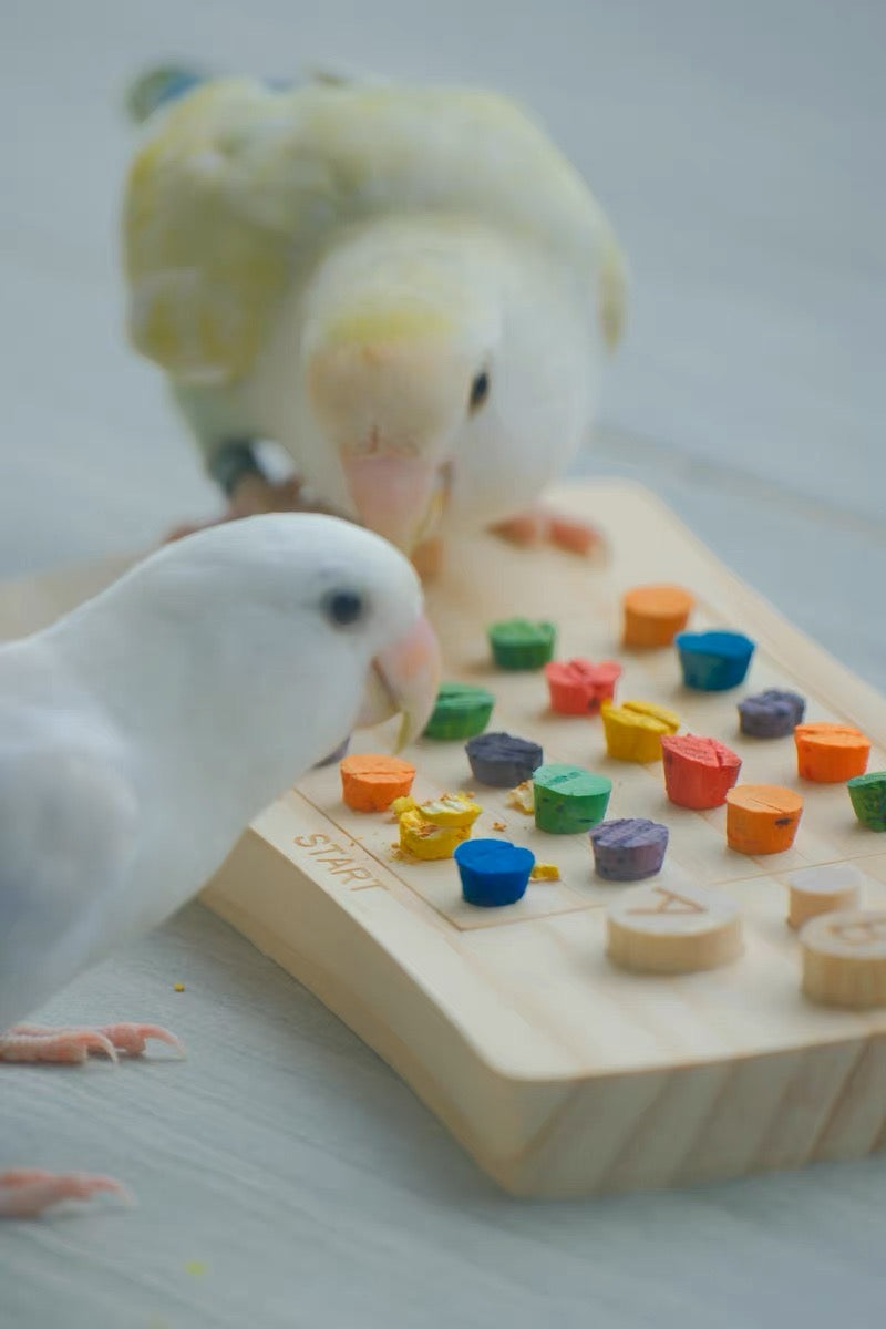 Bird Use Game Machine Wooden and Colourful Cork Bite Toys for Parrot Bird Toys Cages Accessories Lovebird Budgie Pacific Parrotlet