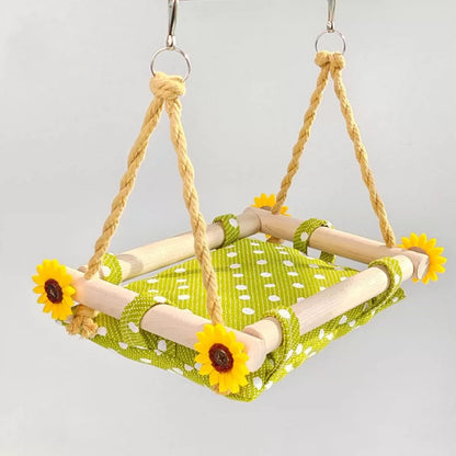 Handmade Sunflower Bed Hammock for Parrot Bird Toys Organic Bird Cages Accessories Lovebird Budgie Pacific Parrotlet Small Animals