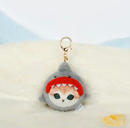 Japan Artist Mofusand Cat Neko Sea Creatures Marine 10cm | Octopus Salamander Crab Globefish Shark Penguin - Mascot Plush Doll Keychain