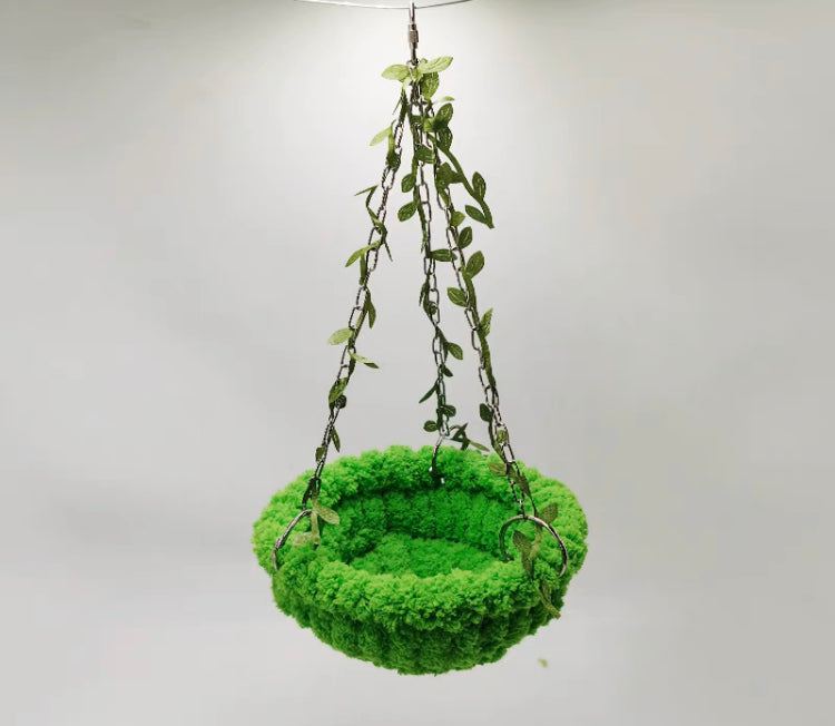 31x16cm Green Yarn Knitting Hanging Basket for Small and Medium Parrot Birdie Toy Bird Cages Accessories Lovebird Budgie Pacific Parrotlet