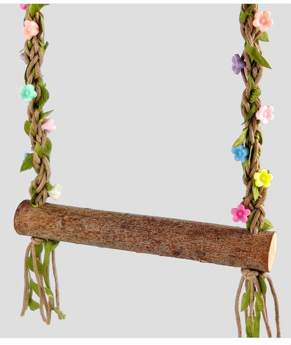 15x22cm Fairy Forest Style Flowers Swings Natural Tree Branch Parrot Bird Toys Bird Cages Accessories Lovebird Budgie Pacific Parrotlet