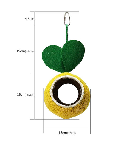 Fruit Style Natural Coconut Shell with Hemp Hope Summer Bird House Two Exit Hanging Parrot Nest Hamster Nest Birdie Items Medium Small Bird