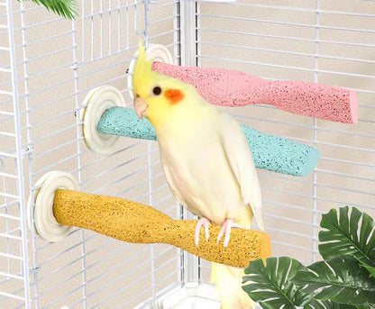 12-16cm Pastel Colour Parrot Resin Twist Claw Grinding Bar Perch Stickers Stand Pink Blue Green Yellow Purple Stick for Medium Small Bird