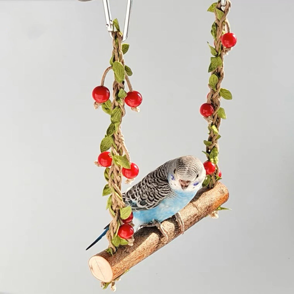 15x22cm Forest Style Cherry Swings Natural Tree Branch Parrot Bird Toys Organic Bird Cages Accessories Lovebird Budgie Pacific Parrotlet