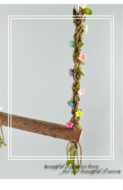 15x22cm Fairy Forest Style Flowers Swings Natural Tree Branch Parrot Bird Toys Bird Cages Accessories Lovebird Budgie Pacific Parrotlet